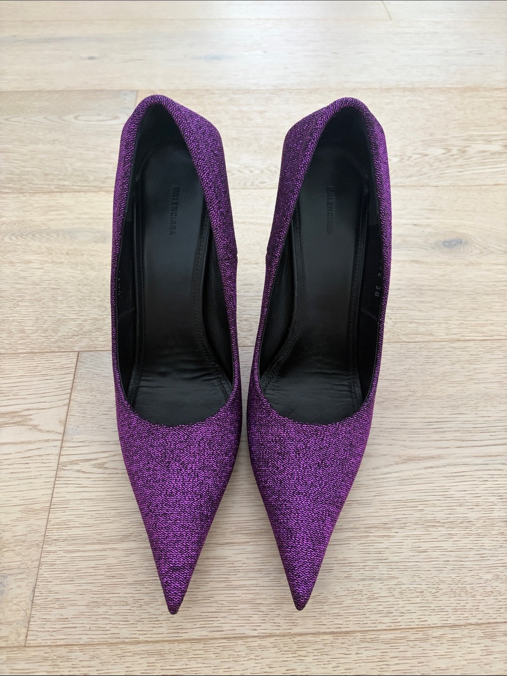 Balenciaga Knife Edge Glitter Heels Sz 38